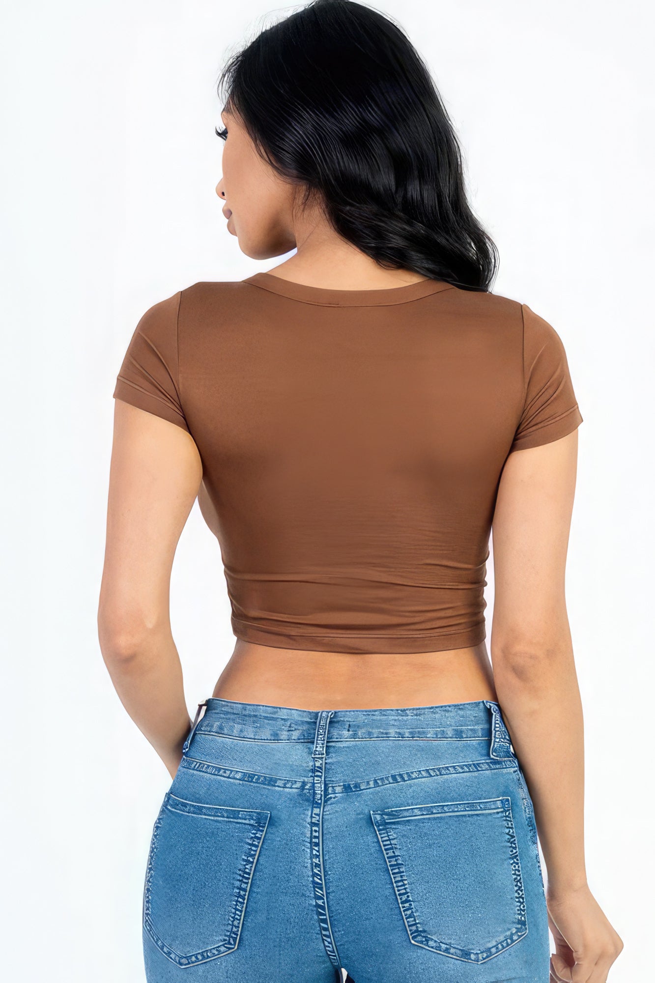 Short Sleeve Roundneck Crop Top